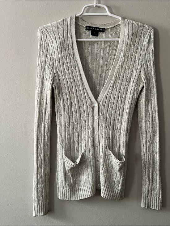 Ralph Lauren Black Label Sweaters - Ralph Lauren Black Label Women’s Metallic Button Front Cardigan Size Small